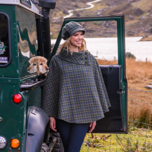 Irish Pure Wool Button Poncho