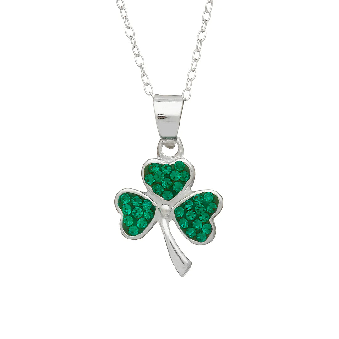 Shamrock Pendant with CZ Stones