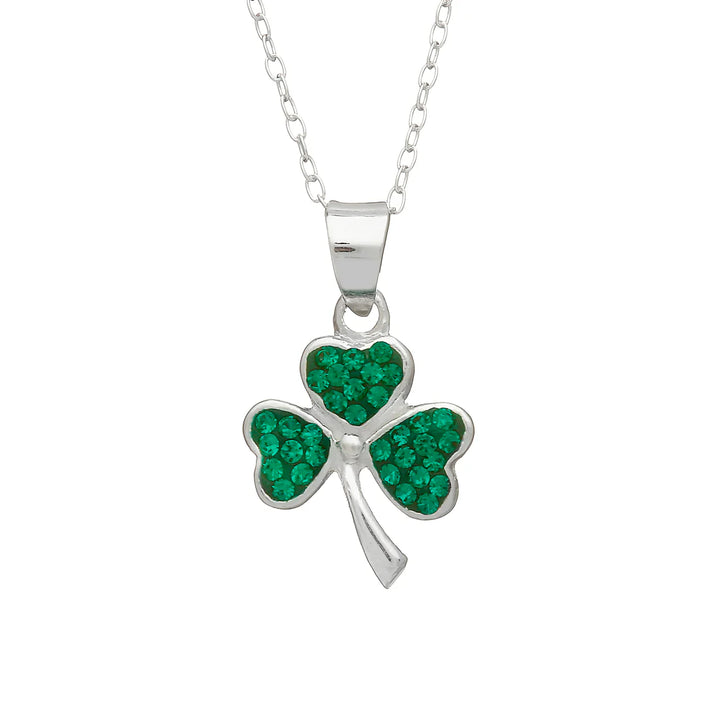 Shamrock Pendant with CZ Stones