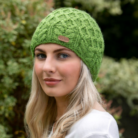 Pull On Aran Cable Hat