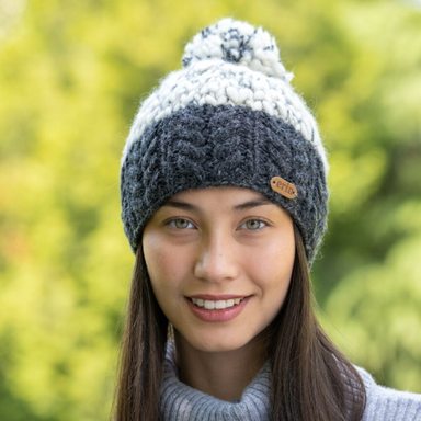 Donegal Bobble Beanie Hat - Charcoal