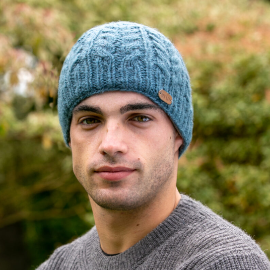 Pull On Aran Cable Hat