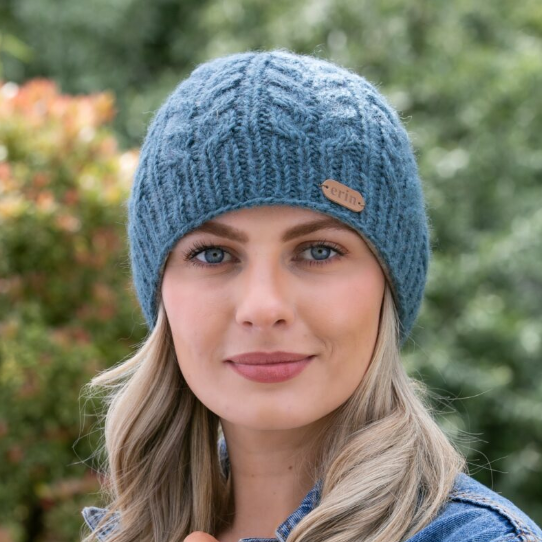 Pull On Aran Cable Hat