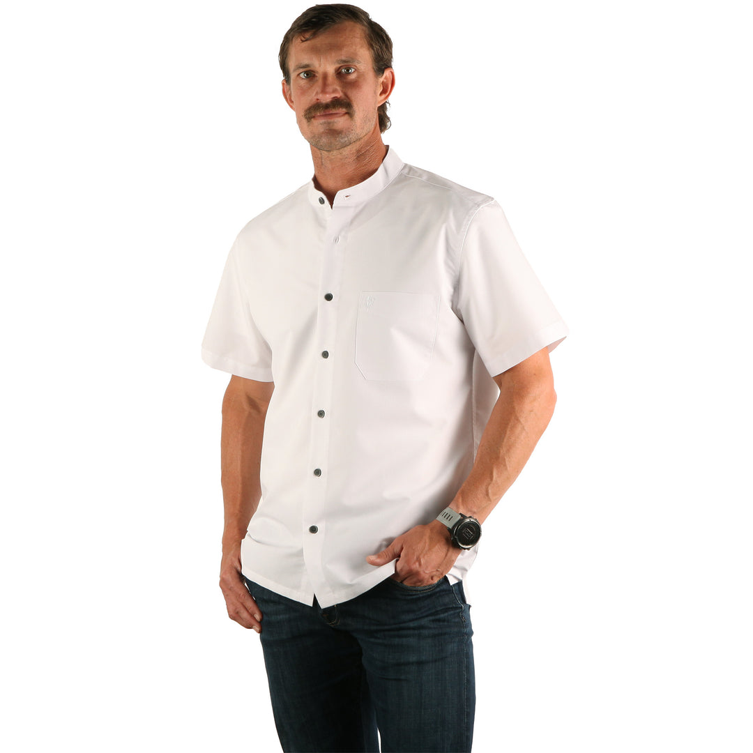 Celtic Ranchwear Collarless Short Sleeve Grandfather Shirt