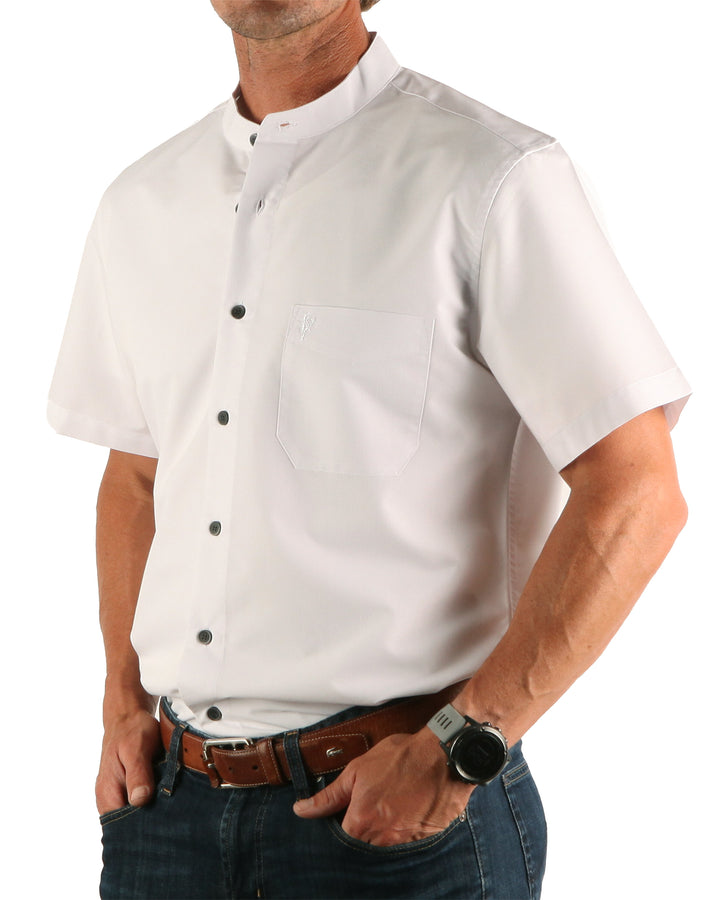 Celtic Ranchwear Collarless Short Sleeve Grandfather Shirt