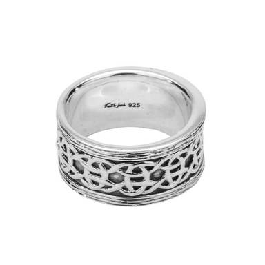 S/Sil & Oxidized Barked "Scavaig" Ring