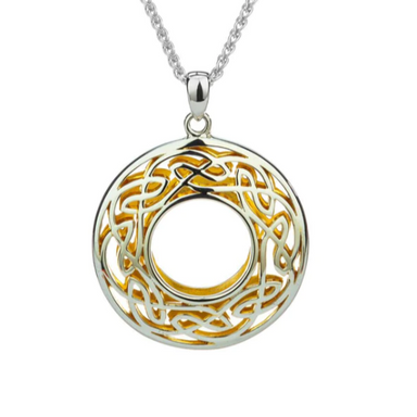 KJ S/S + 22k Gilded Window to the Soul Large Round Pendant
