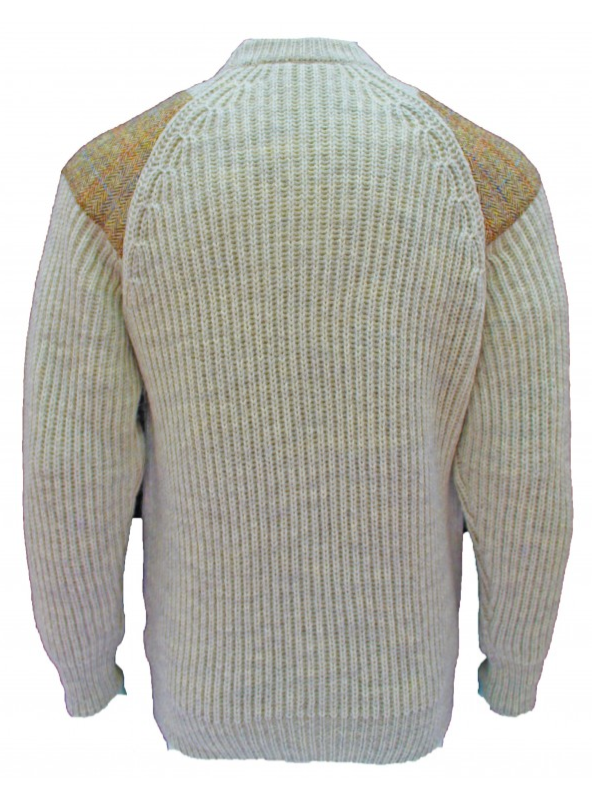 Raglan Sleeve Crew Neck Wool Jumper with Harris Tweed® – The