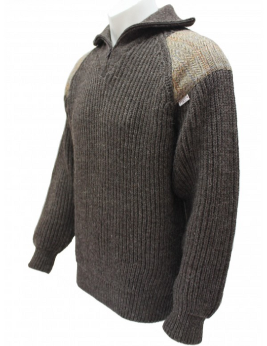 Raglan Sleeve Quarter Zip Wool Jumper