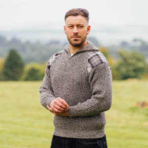 Raglan Sleeve Quarter Zip Wool Jumper