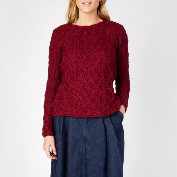 Lattice Cable Lambay Aran Sweater