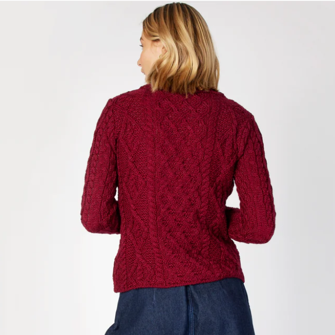 Lattice Cable Lambay Aran Sweater