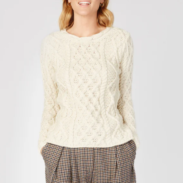 Lattice Cable Lambay Aran Sweater