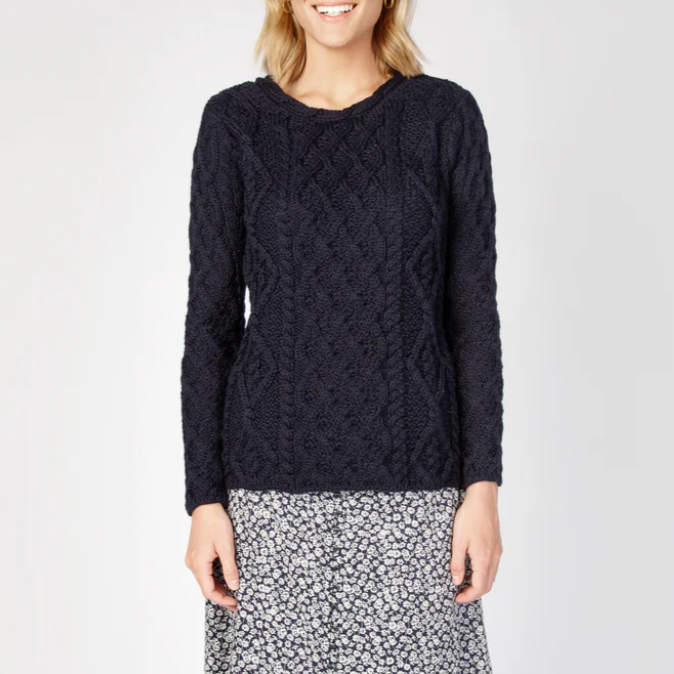 Lattice Cable Lambay Aran Sweater