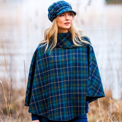 Irish Pure Wool Button Poncho