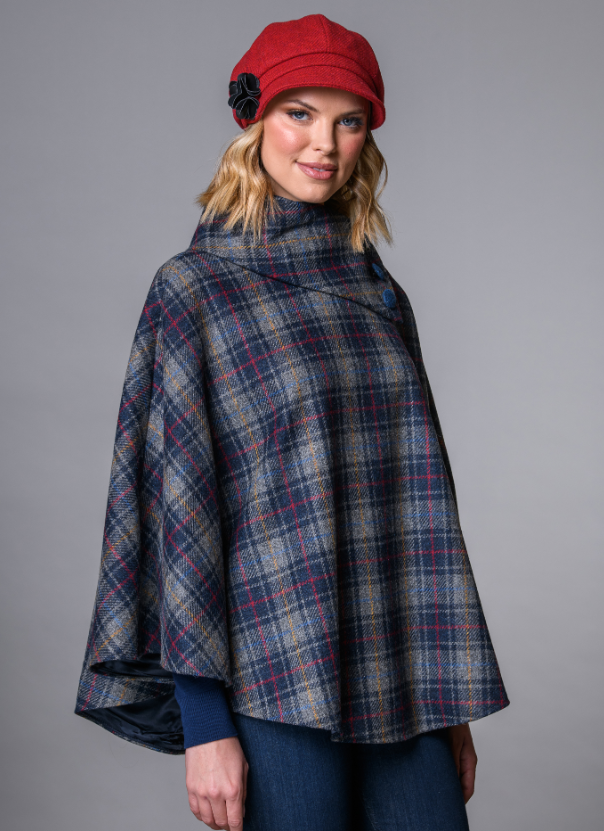 Irish Pure Wool Button Poncho