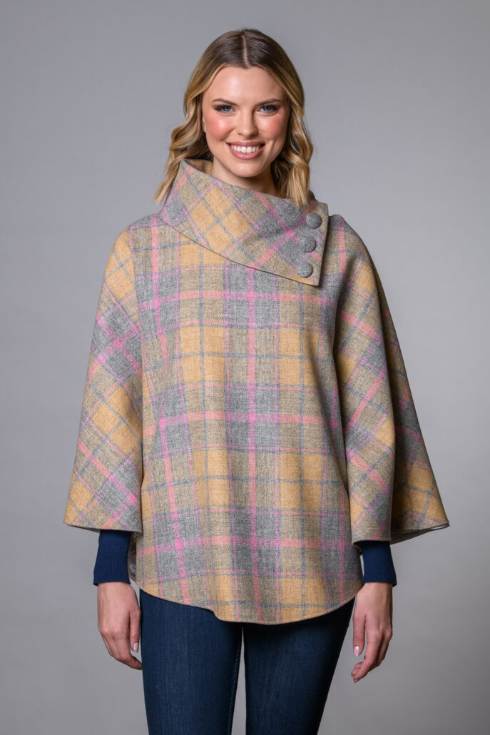Irish Pure Wool Button Poncho