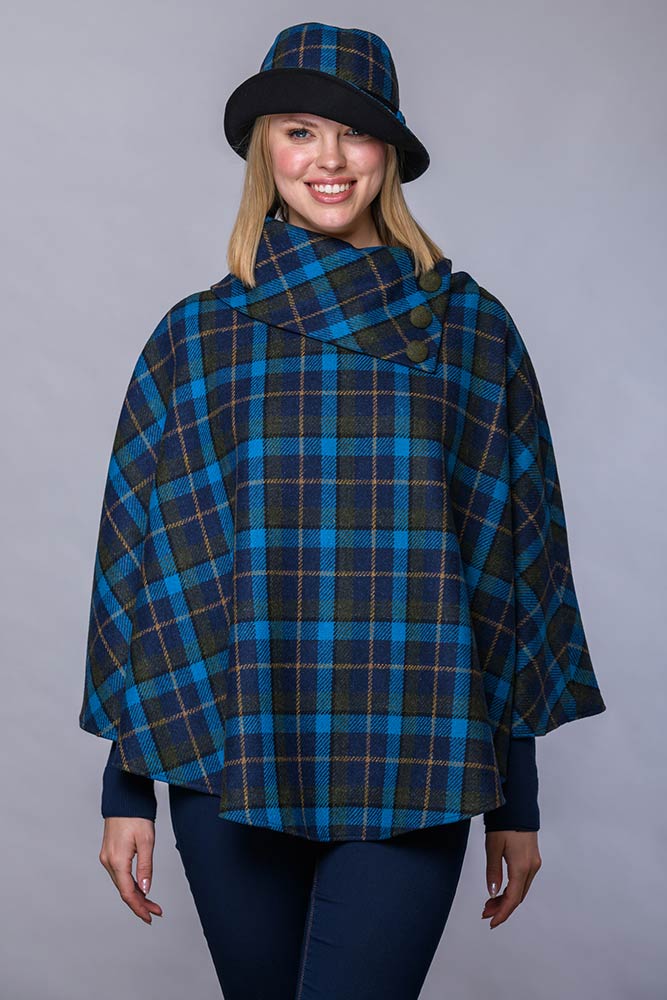 Irish Pure Wool Button Poncho
