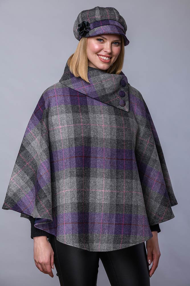 Irish Pure Wool Button Poncho