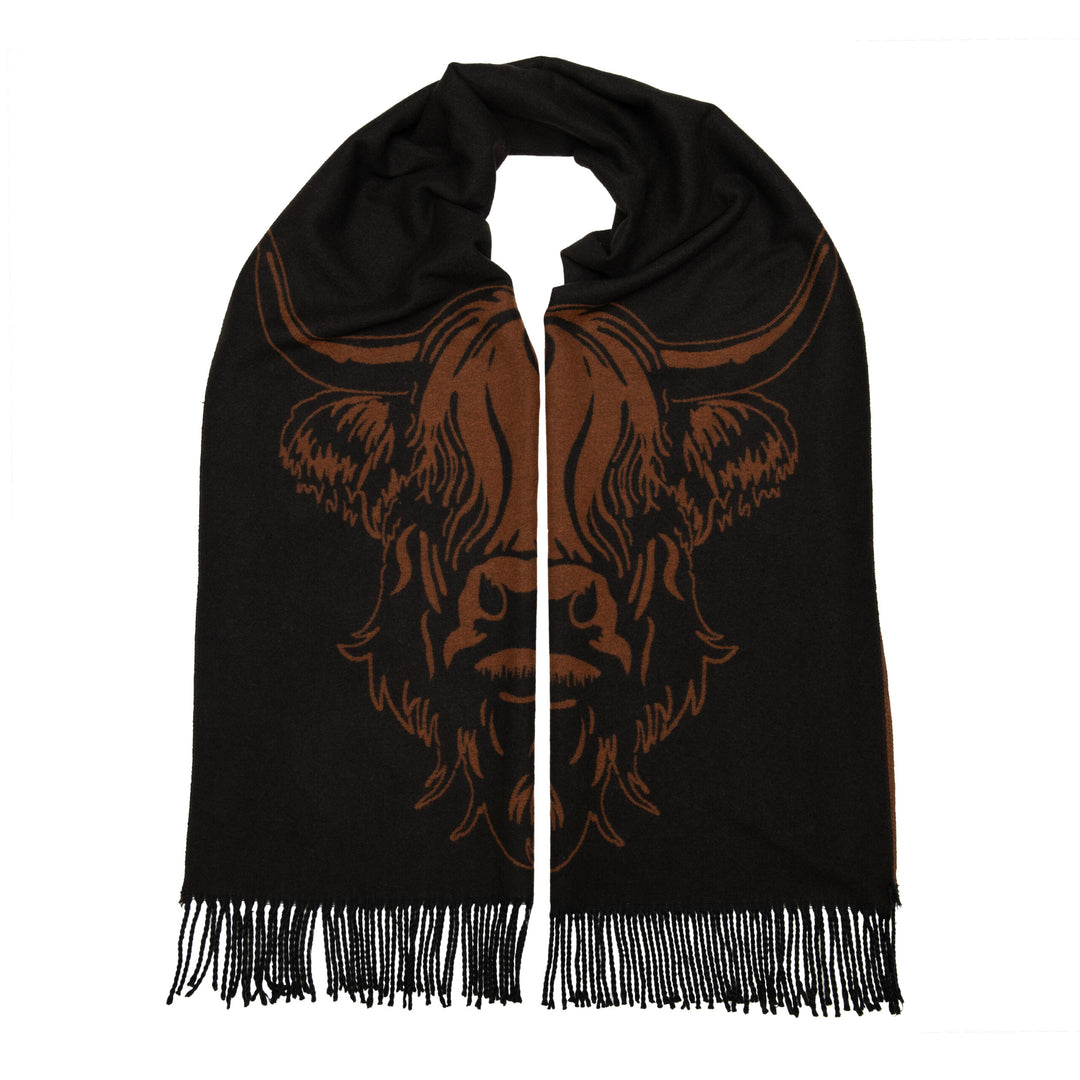 Celtic Jacquard Soft Scarf With Fringe Ends