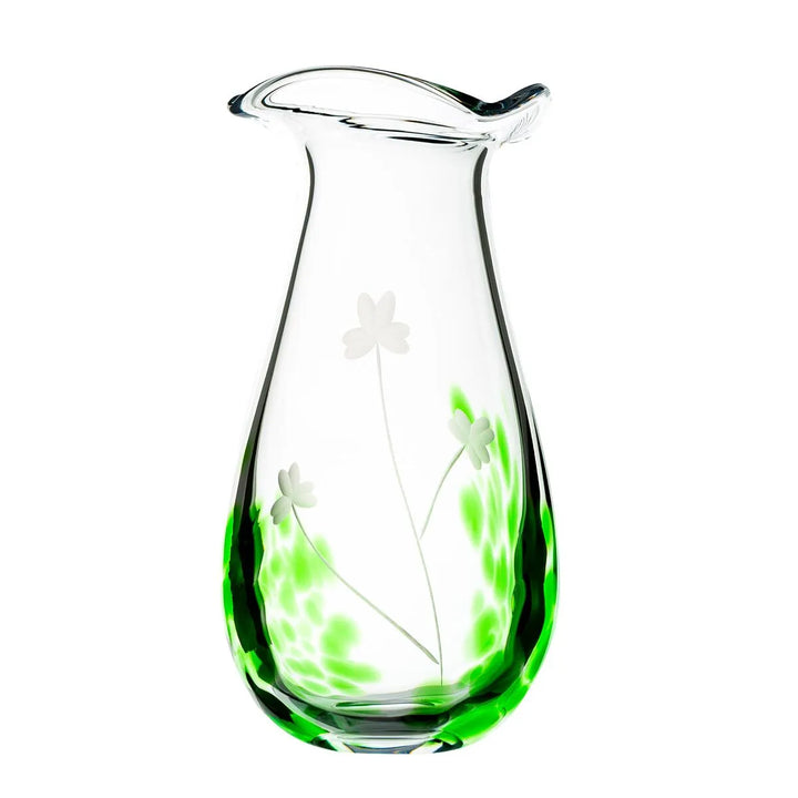 Irish Handmade Large Etched Glass Vase