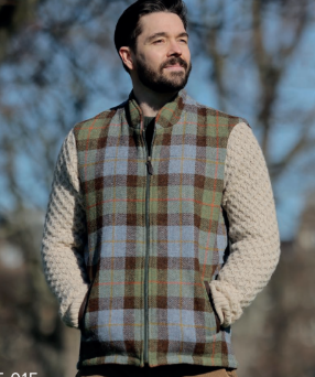Harris Tweed Jacket with Honeycomb Knit Sleeves