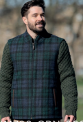 Harris Tweed Jacket with Honeycomb Knit Sleeves