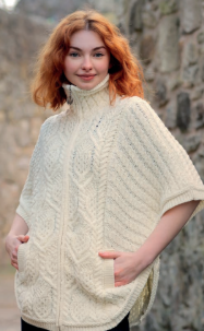 Ladies Thistle Knit Poncho - Gretna