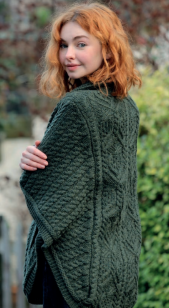 Ladies Thistle Knit Poncho - Gretna