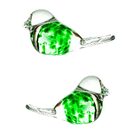 Irish Handmade Glass Love Birds – Pair