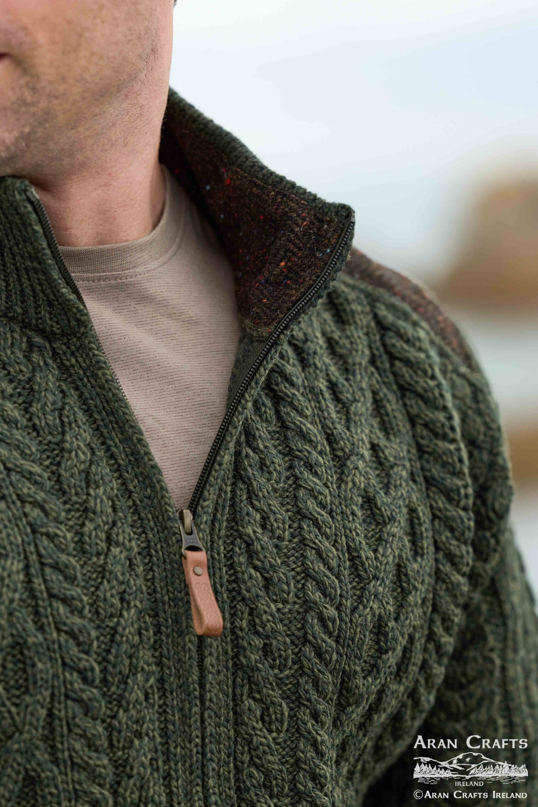 Full Zip Cardigan with Tweed.