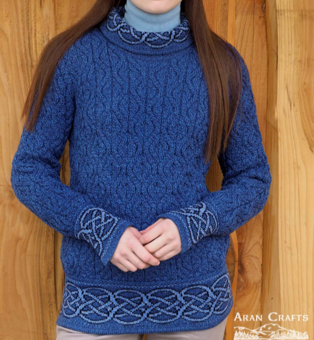 Cowl Neck Jacquard Sweater