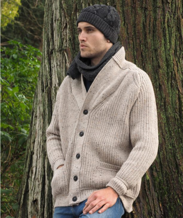 Ribbed Shawl Cardigan