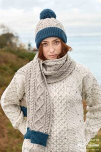 Two Tone Diamond Pom Pom Hat