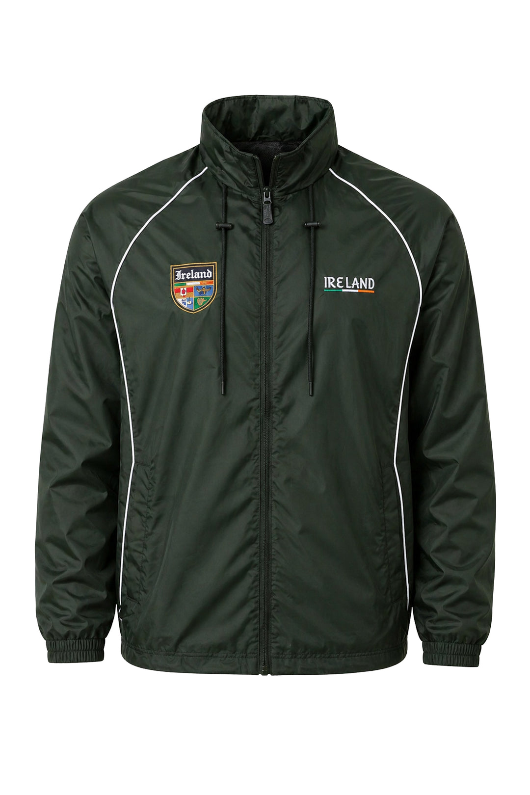 Retro Irish Men’s Green Full-Zip Hooded Weatherproof Jacket