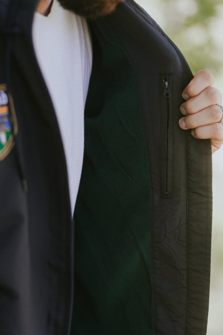 Retro Irish Men’s Navy Full-Zip Hooded Weatherproof Jacket
