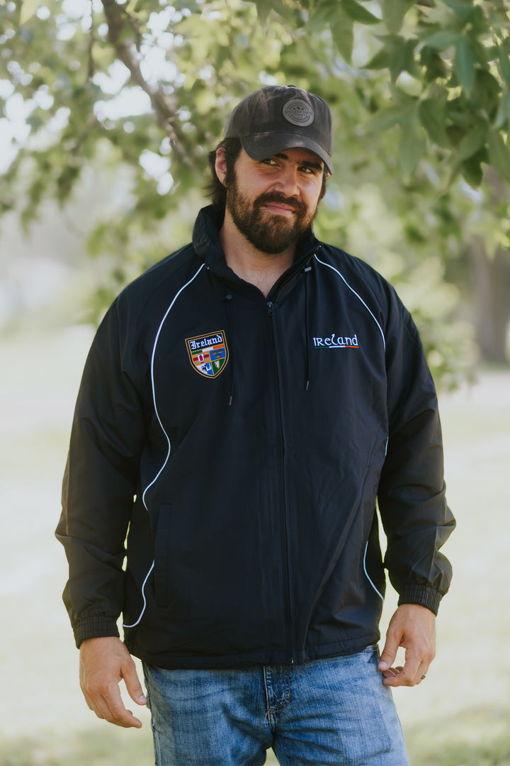 Retro Irish Men’s Navy Full-Zip Hooded Weatherproof Jacket
