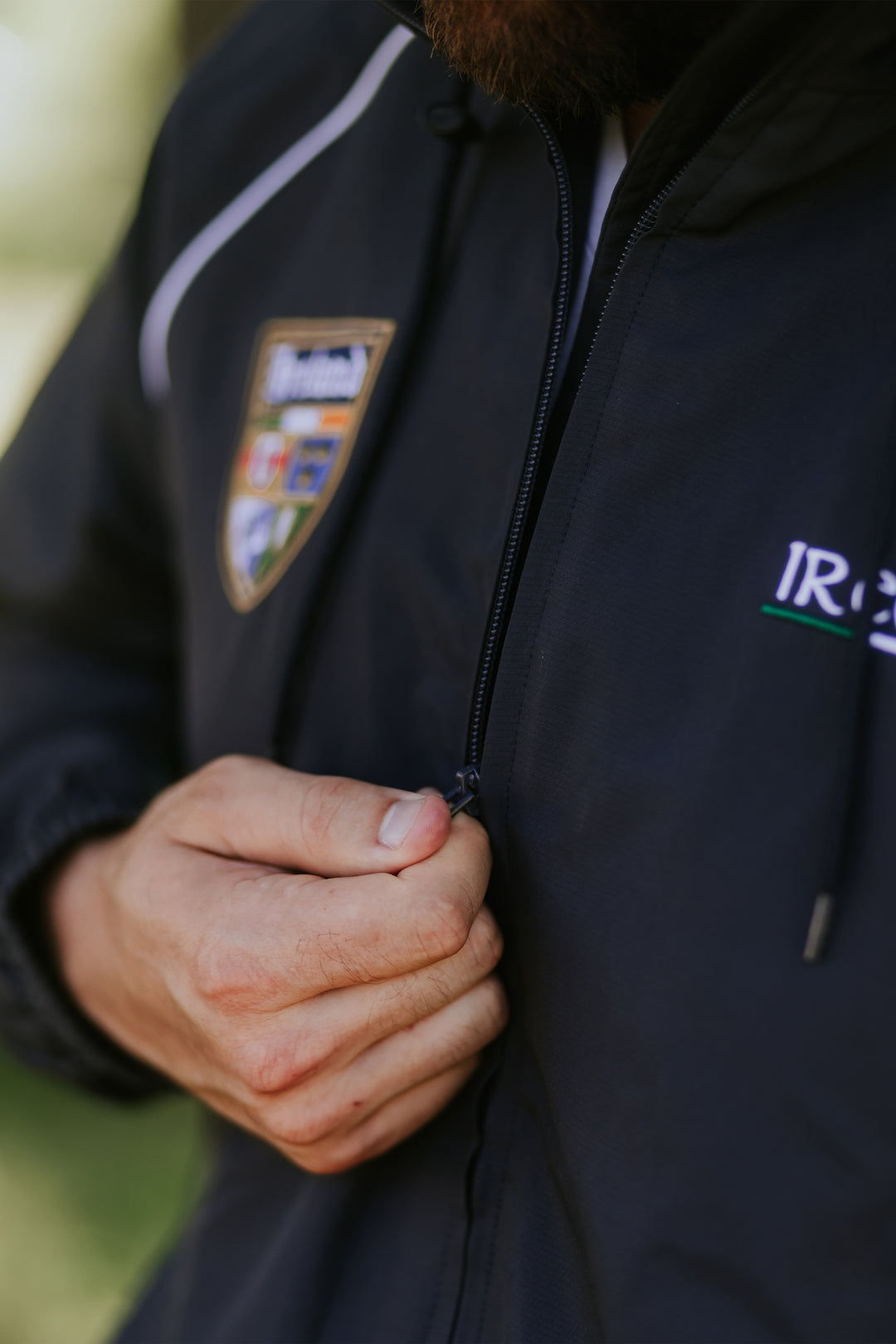 Retro Irish Men’s Navy Full-Zip Hooded Weatherproof Jacket