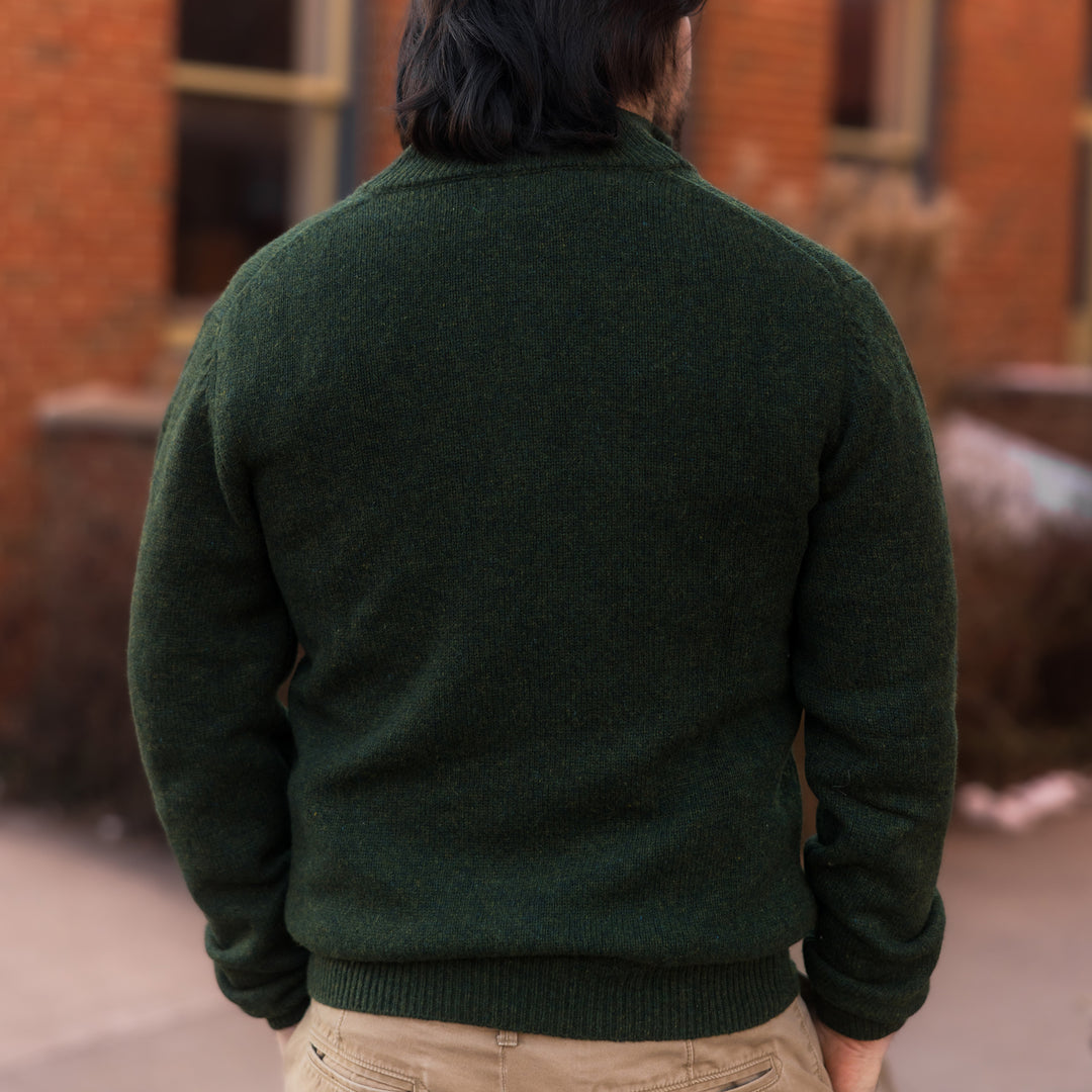Men's Irish Lambswool Quarter Zip Knit Sweater