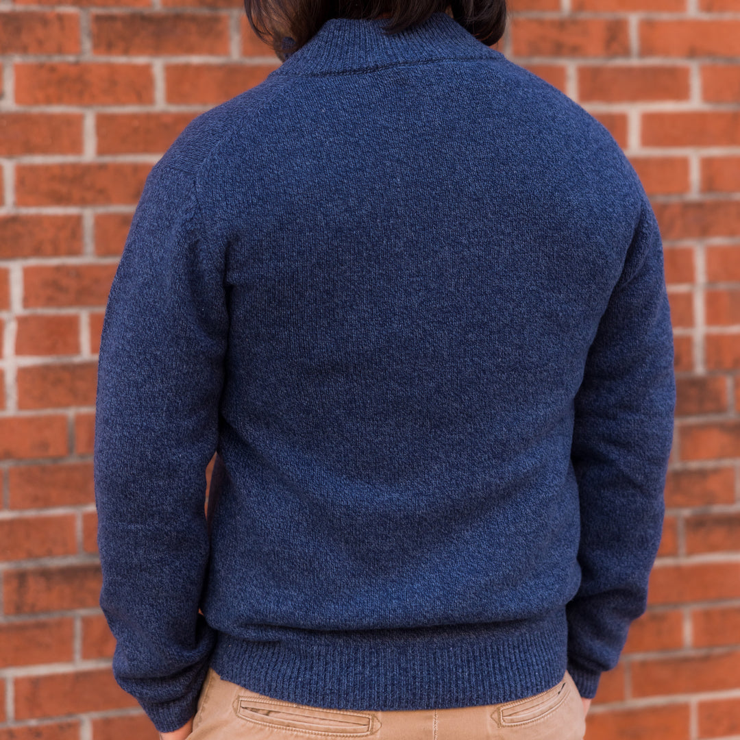 Men's Irish Lambswool Quarter Zip Knit Sweater
