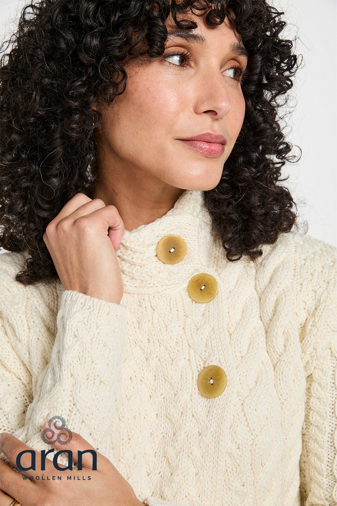 Asymmetrical Aran Cable Cardigan
