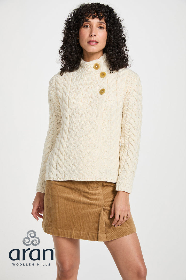 Asymmetrical Aran Cable Cardigan