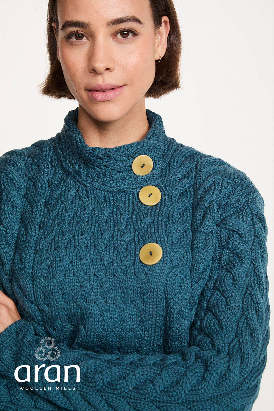 Asymmetrical Aran Cable Cardigan
