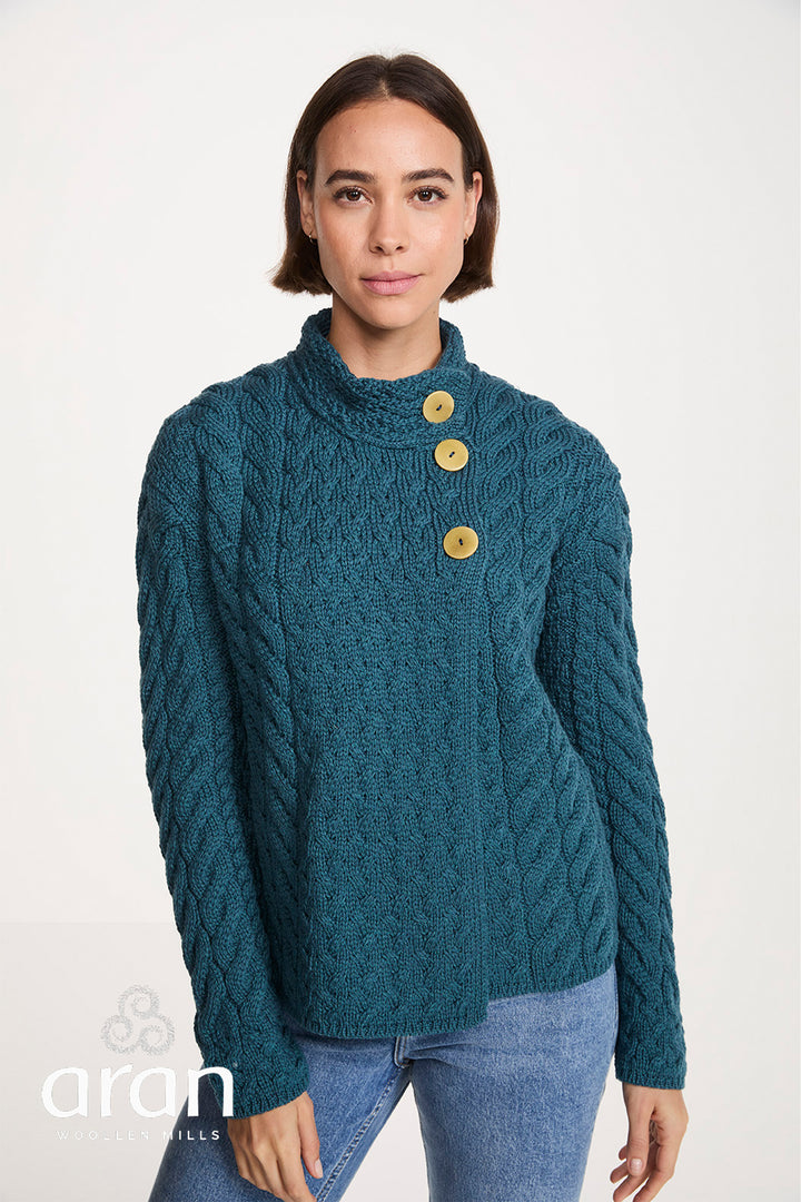Asymmetrical Aran Cable Cardigan