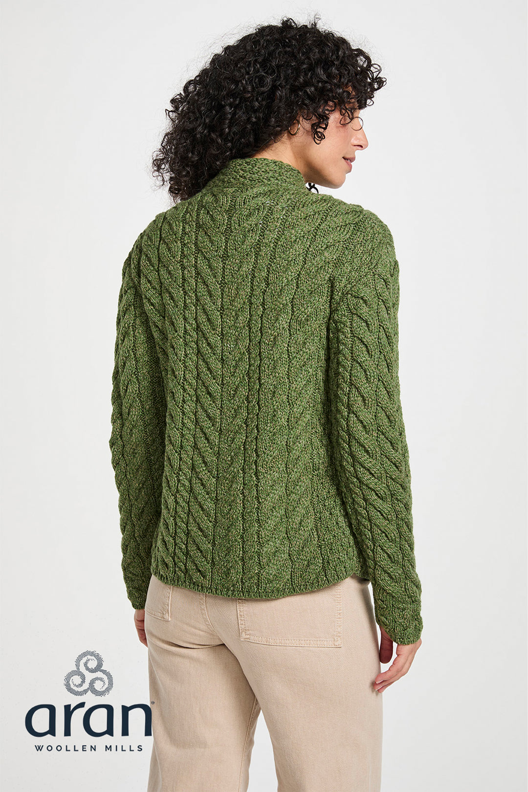 Asymmetrical Aran Cable Cardigan
