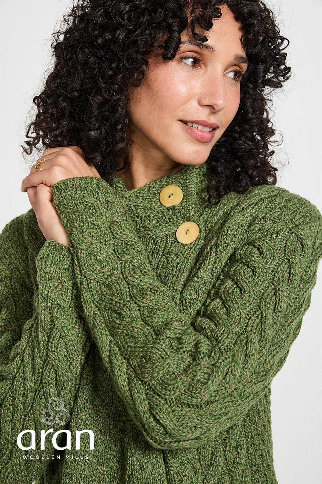 Asymmetrical Aran Cable Cardigan