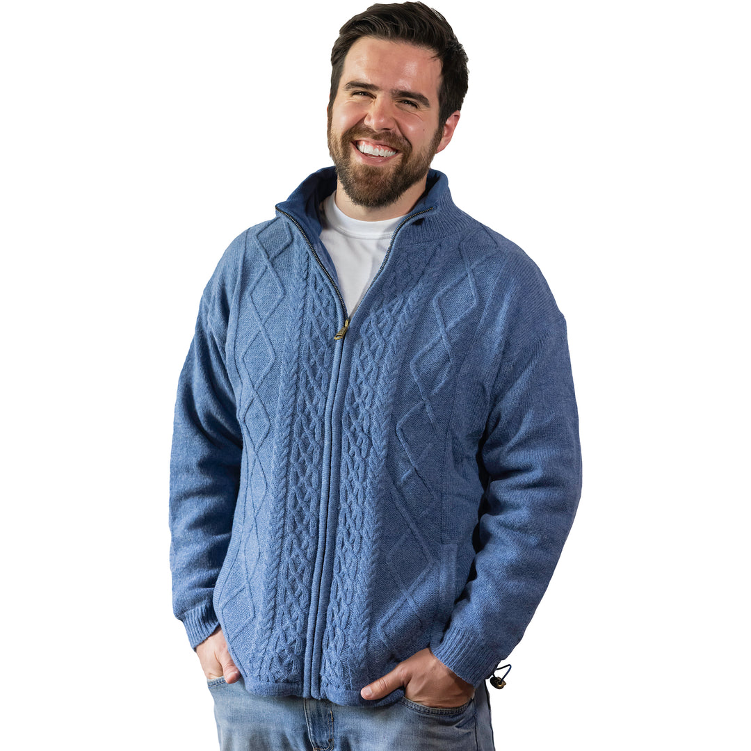 Full Zip Pure New Wool Sweater Jacket