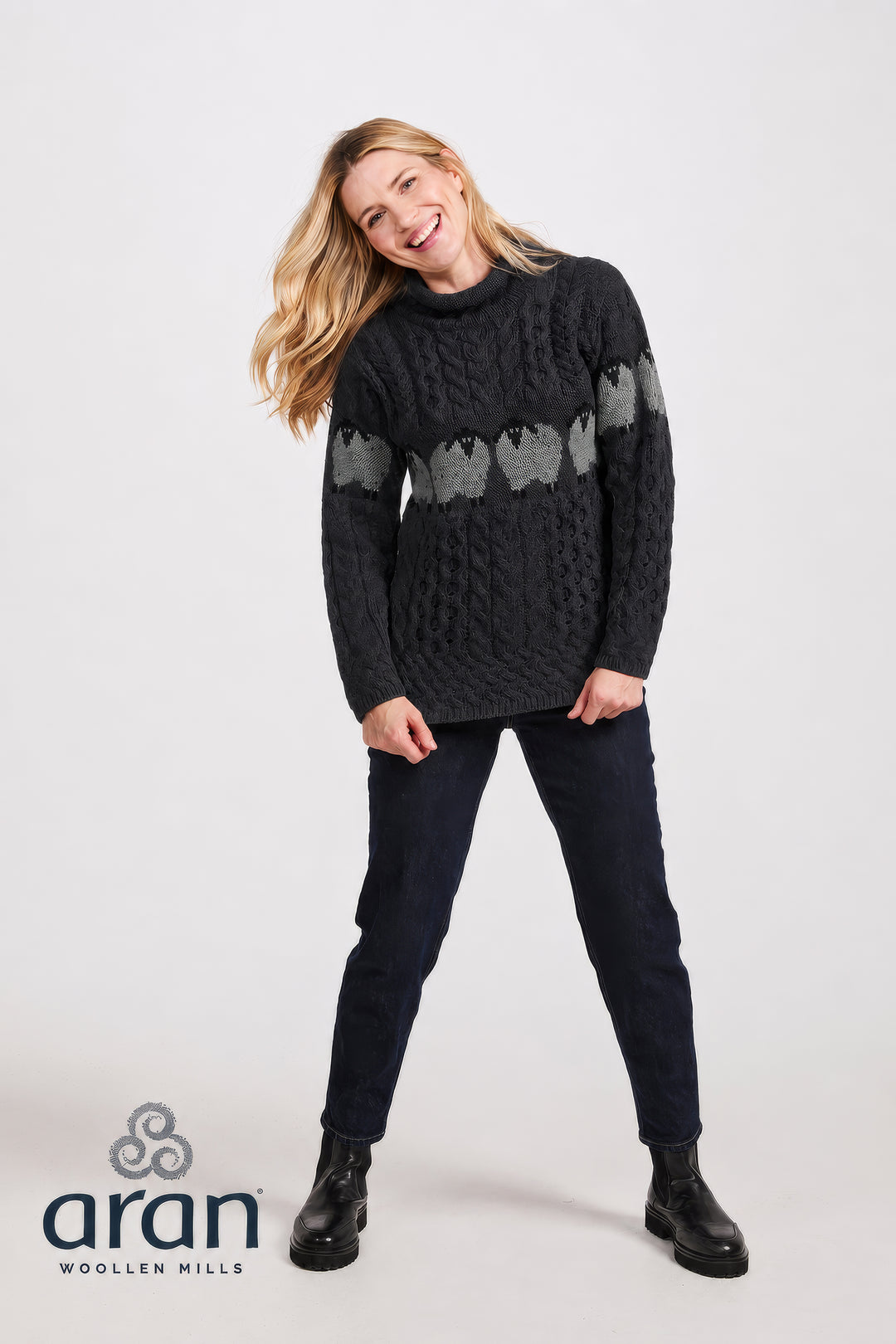 Aran Woollen Mills Merino Wool Sheep Sweater