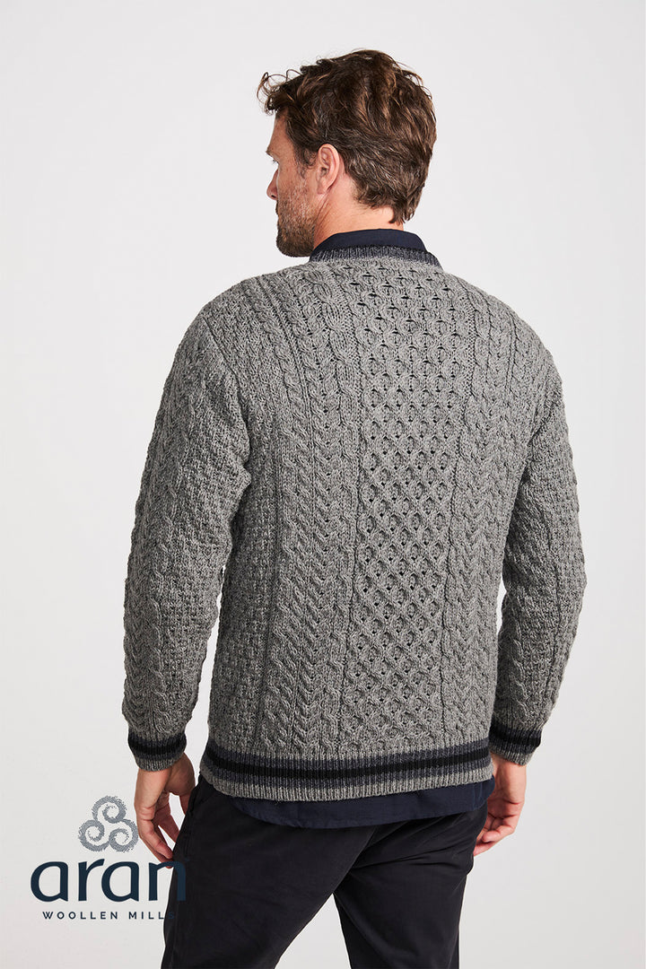 Aran Woollen Mills Stripe Crewneck Merino Wool Sweater