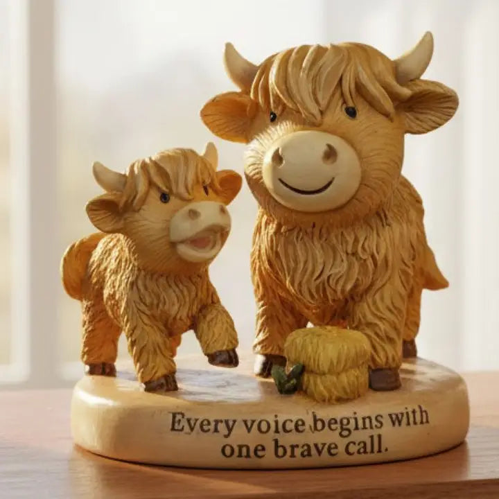 TINY TALE OF HIGHLAND Coo Figurine 7"X5.5"X6"